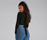 Double Take Cutout Crop Top